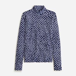 J.Crew Floral Jersey Matte Turtleneck